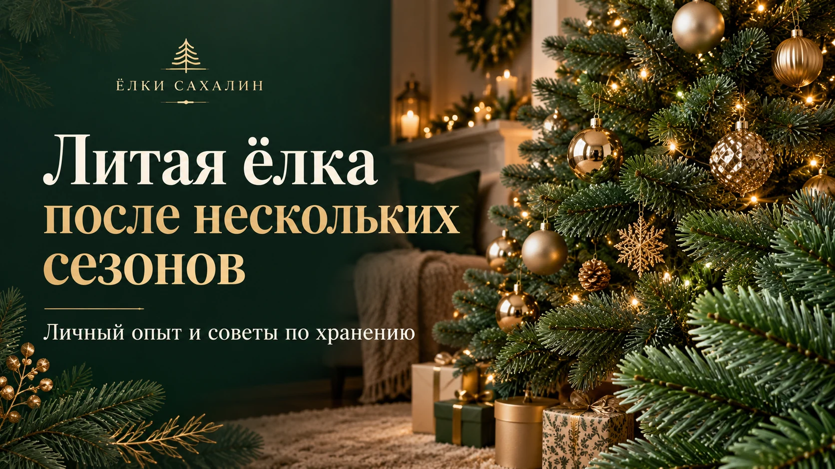 Литая ёлка после нескольких сезонов — иллюстративная обложка «Ёлки Сахалин»: личный опыт и советы по хранению