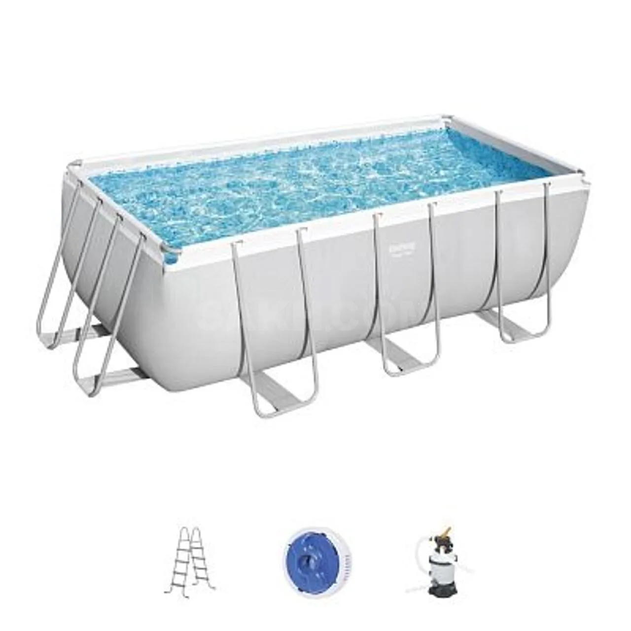 Каркасный бассейн Bestway 56457, 412×201×122 см, песочный фильтр-насос и лестница