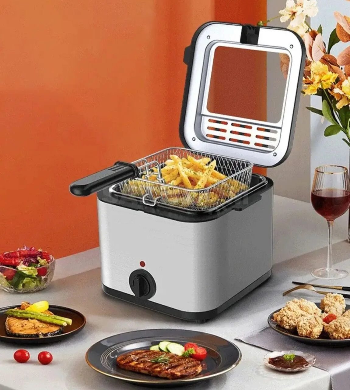 Фритюрница электрическая для кухни / 2.5л 1000 Вт