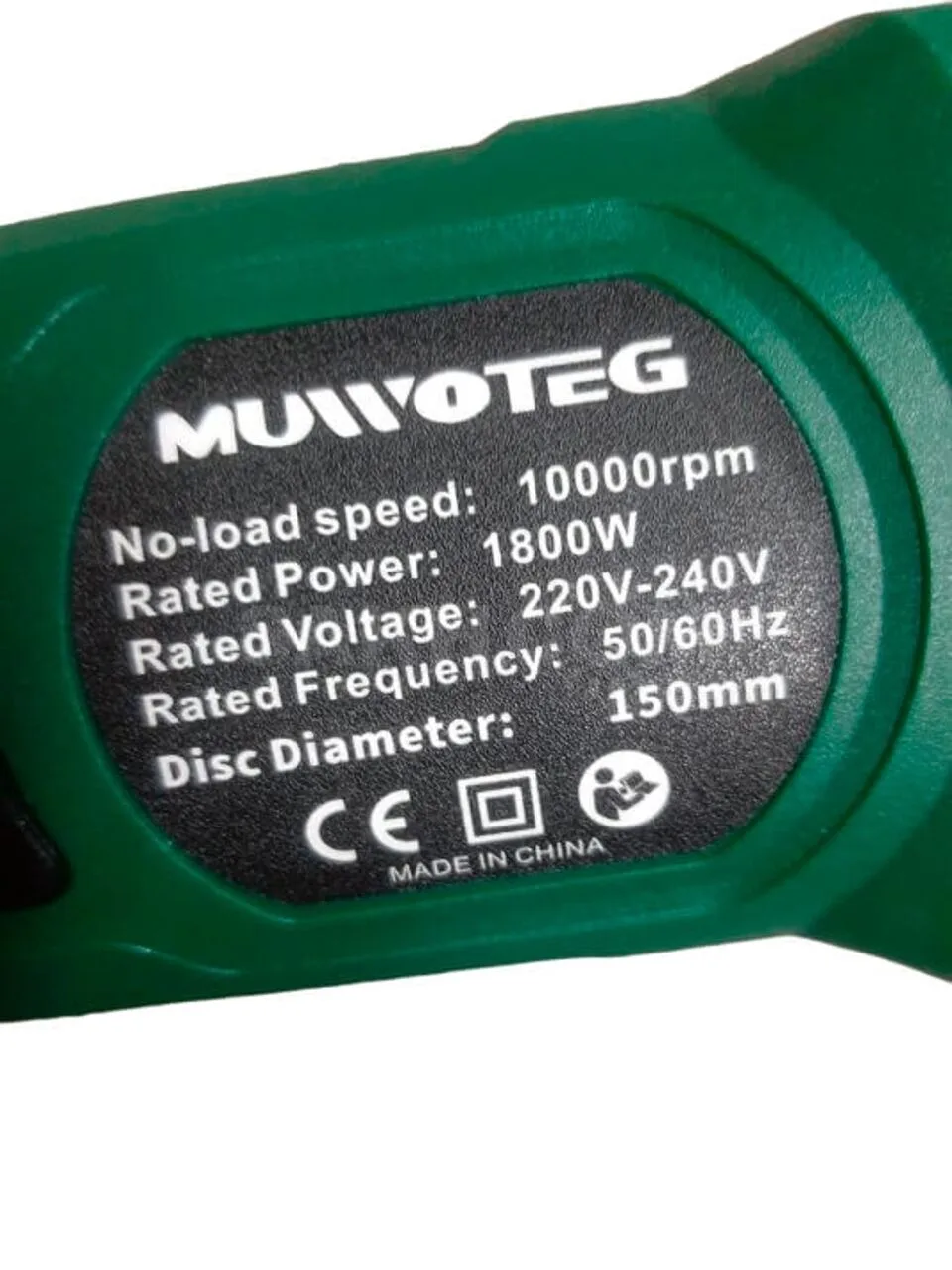 Ушм (болгарка, турбинка) muwoteg 1800w мах диаметр диска 150мм
