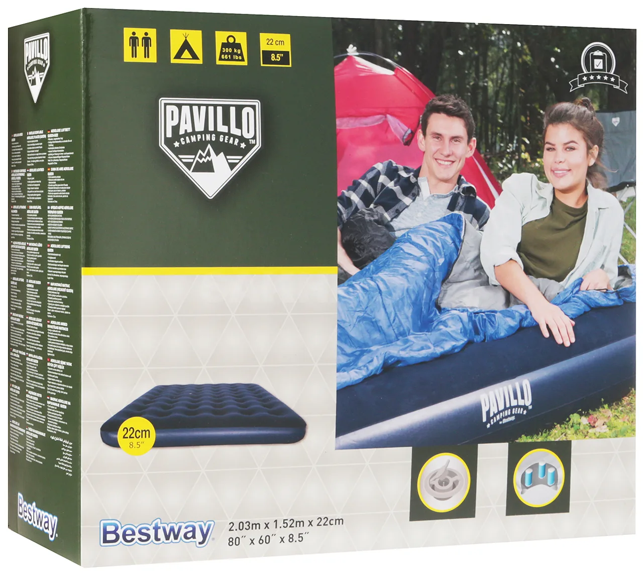 Матрас надувной Bestway, 203 х 152 х 22 см. 67003, цвет синий