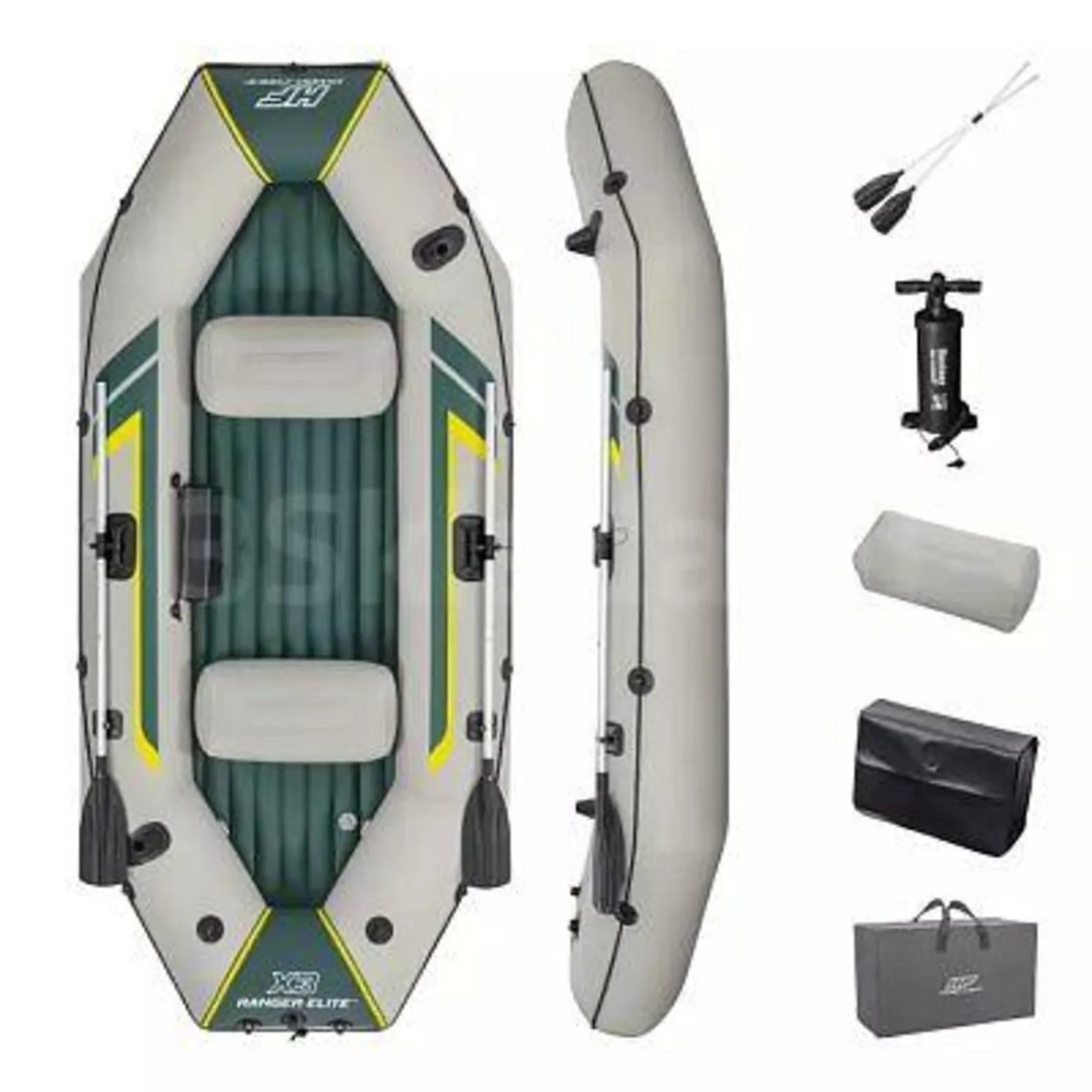 Bestway 65160 Надувная лодка "Ranger Elite X3 Raft Set" 295х130х46см, вёсла 152см, насос 62086, до 400кг