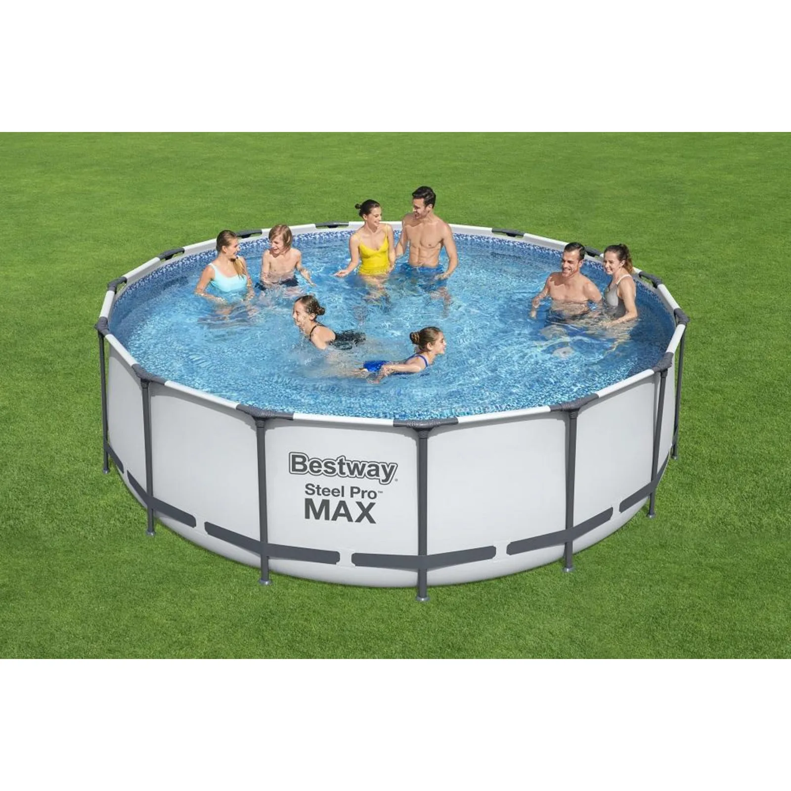 Bestway 56438 Каркасный бассейн Steel Pro Max 457х122см, 16015л, фил.-насос 3028л/ч, лестница, тент