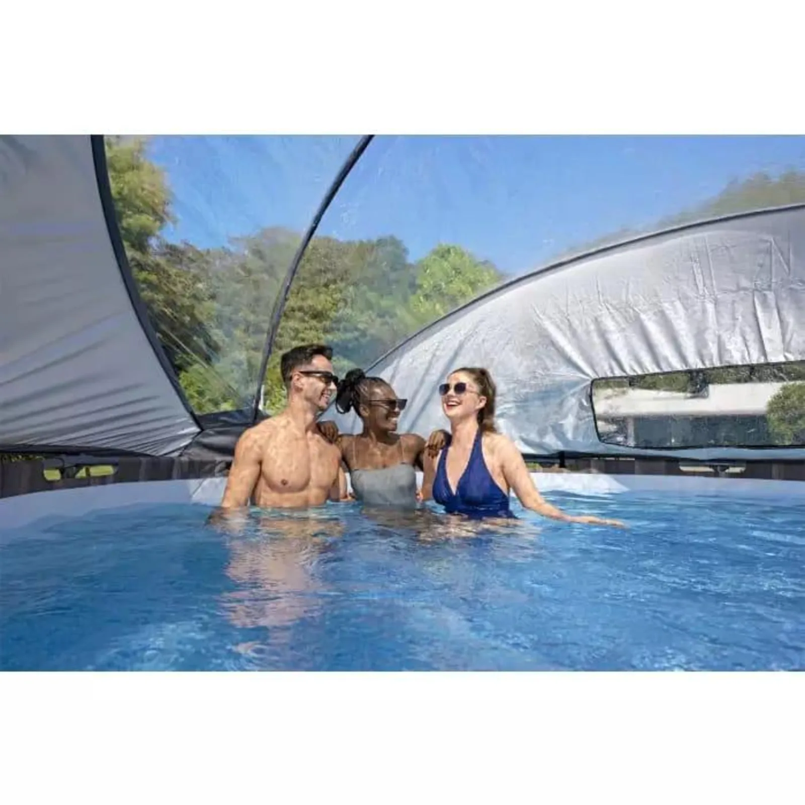Bestway 5619K BW Каркасный бассейн Steel Pro Max 366х122см, 10250л, с навесом, фил.-насос 2006л/ч, лестница, тент