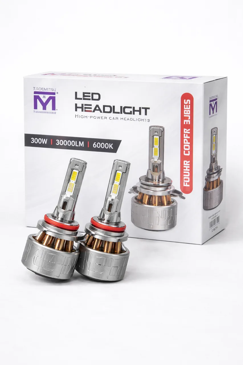 LED лампы tademitsu K7 H11 6000K 300W 30000lm для авто