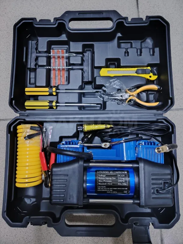 Портативный 2-цилиндровый компрессор dc12v (150 PSI, 85 л/мин)
