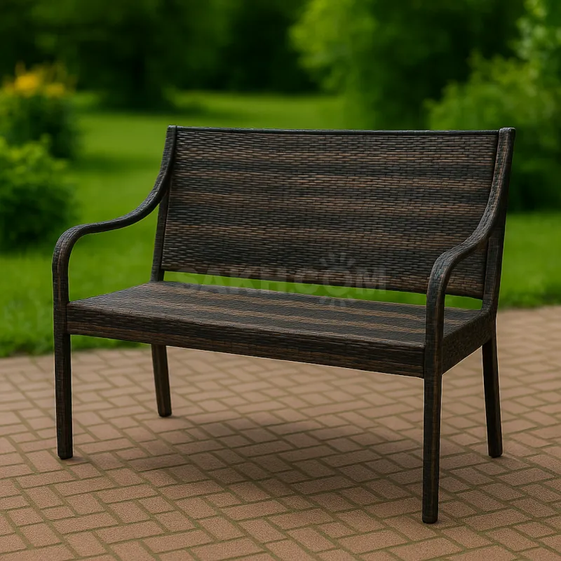 Скамейка из искусственного ротанга 115×55×90 см