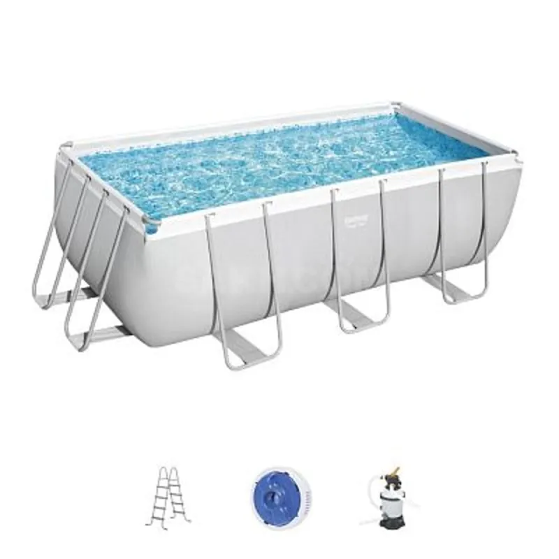 Каркасный бассейн Bestway 56457, 412×201×122 см, песочный фильтр-насос и лестница