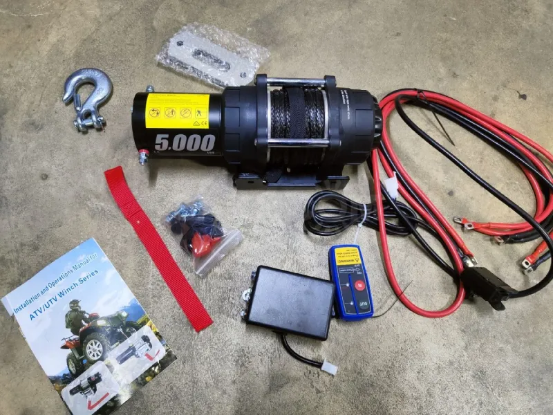 Лебёдка электрическая 12V electric winch 5000lbs / 2268 кг, кевлар
