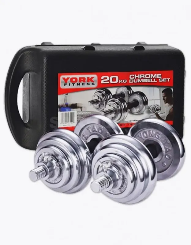 Folsport/ Набор гантелей York Fitness 20 кг 22 пр