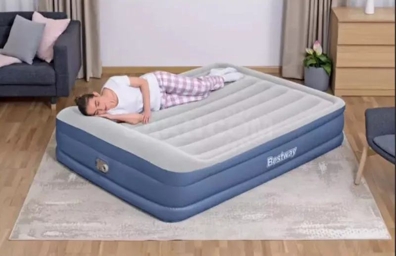 Надувная кровать Bestway 67630, 203×152×46 см, подголовник и электронасос