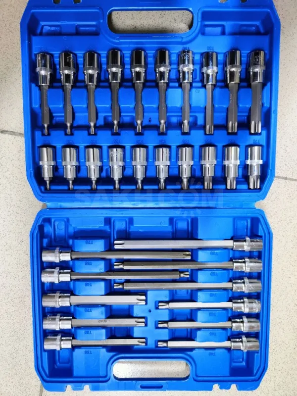 Набор головок со вставками TORX T20-T70, L55-200 мм, 31 предмет