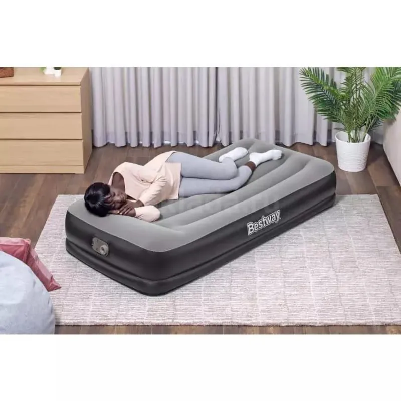 Bestway 67723 BW Надувная кровать 97х191х36см с подголовником, встр.насос 220В, до 150кг