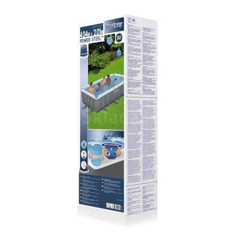 Bestway 56442 Каркасный бассейн Power Steel 404х201х100см, 6478л, песч.фил.-нас. 2006л/ч, лестница, попл.-дозатор