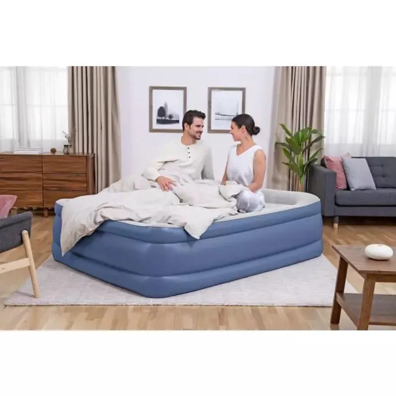 Bestway 67614 Надувная кровать 152х203х56см с подголовником, встр.насос 220В, до 300кг