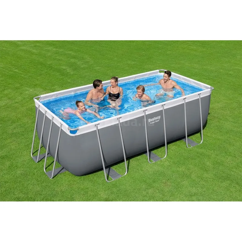 Bestway 56456 Каркасный бассейн Power Steel 412х201х122см, 8124л, фил.-насос 2006л/ч, лестница, попл.-дозатор