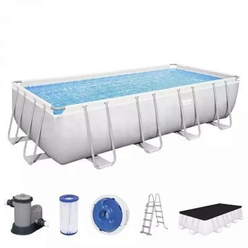 Bestway 56465 Каркасный бассейн Power Steel 549х274х122см, 14812л, фил.-насос 5678л/ч, лестница, тент, попл.-доз.