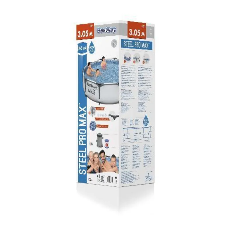 Bestway 56408 BW Каркасный бассейн Steel Pro Max 305х76см, 4678л, фил.-насос 1249л/ч