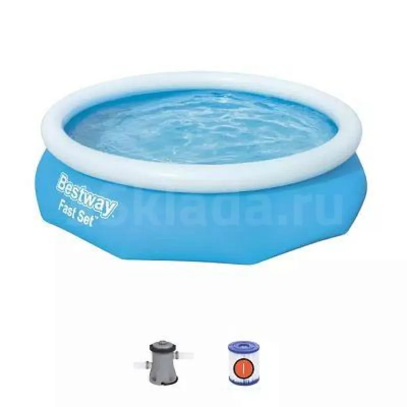 Bestway 57270 BW Бассейн Fast Set 305х76см, 3800л, фил.-насос 1249л/ч