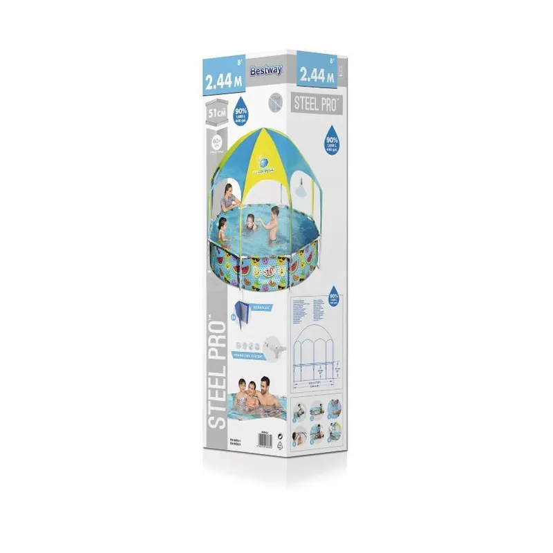 Каркасный бассейн Bestway My First Pool 244х51см с навесом, 1688л
