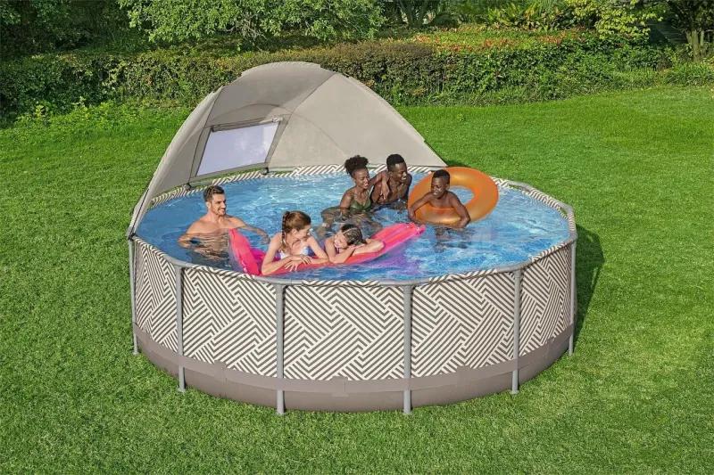 Каркасный бассейн Bestway 561fy, 396×107 см, лестн, тент, навес, ф.н