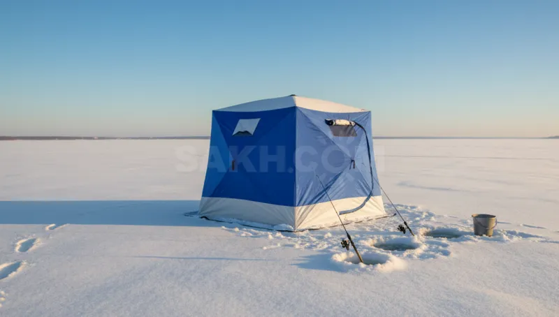 Палатка зимняя куб Traveltop1636A, трёхслойная 360×320×220 Синяя -В